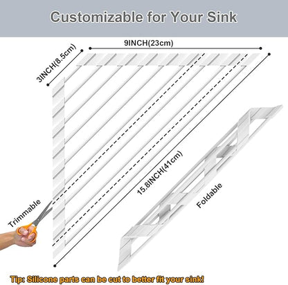 HANZENMA Triangular Sink Rack, Multi-Functional Rack Above the countertop, Foldable Sink Drying mat, Heat-Resistant, Non-Slip, and Rust-Proof Dish Rack (White) - Image 2