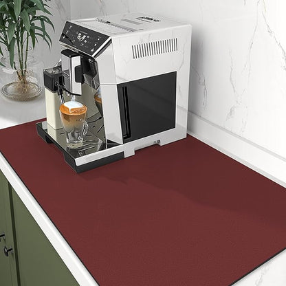 WISELIFE Dish Drying Mat Super Absorbent Drying Mat Large Dish Drying Mats for Kitchen Counter Easy Clean Dish Mat Kitchen Drying Mat16"x 24" Classic Red - Image 2