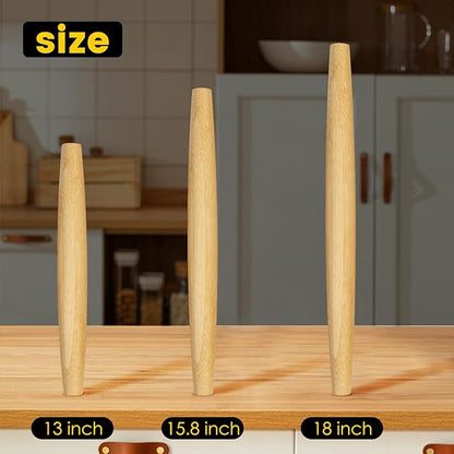 Classic French Rolling Pins Bamboo Wooden Rolling Pin for Baking Pizza Dough Pie Cookie, 18-Inch - Image 7