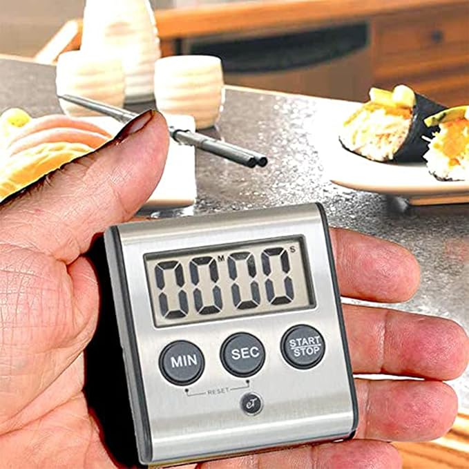 Elegant Digital Kitchen Timer - Stainless Steel Model eT-23, Super Strong Magnetic Back, Loud Alarm, Large Display, Auto Memory, Auto Shut-Off (12-Pack eT-23) - Image 7