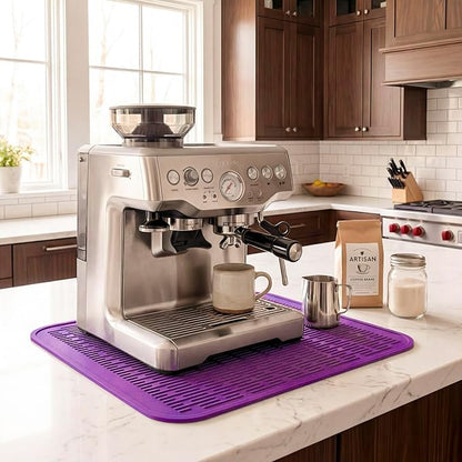 MicoYang Silicone Dish Drying Mat for Multiple Usage,Easy clean,Eco-friendly,Heat-resistant Silicone Mat for Kitchen Counter or Sink,Refrigerator or Drawer Liner Purple XL 18 inches x 16 inches - Image 7