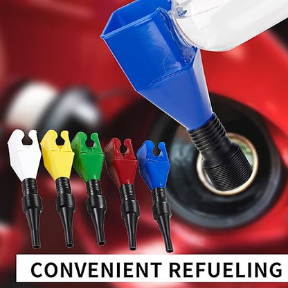 Funnels for Automotive Use,Flexible Draining Tool Snap Funnel,5Pcs Retractable Automotive Fuel Funnel,Oil Snap for Cars and Motorcycles