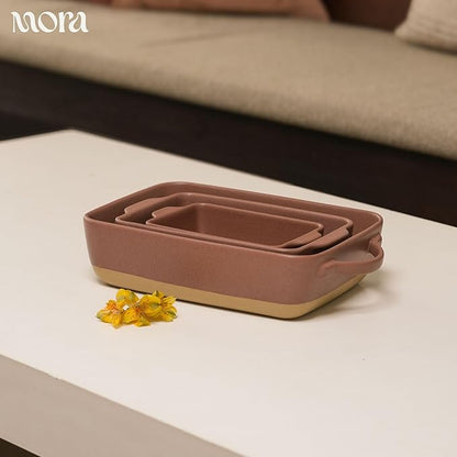 Mora Ceramic Baking Dish with Handles For Casserole, Lasagna, Gratin, Broiling, Roasting, and Baking. Large 9x13 in Pan, Extra Deep - Porcelain Serving Bakeware from Oven to Table. Freezer Safe - Terracotta - Image 7