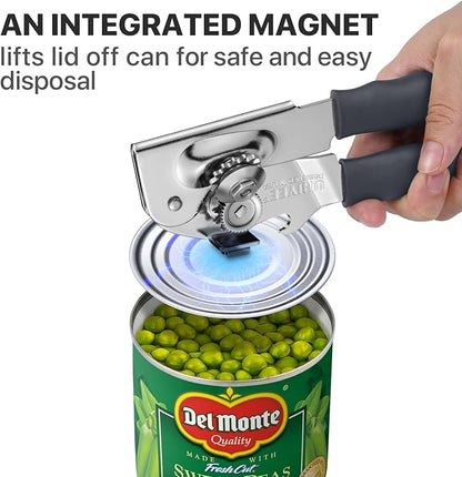 Can Opener Manual Heavy Duty, UHIYEE Hand Held Can Openers for Seniors with Comfort Grip Sharp Blade, Solid Steel Hand Manual Can Open with Magnet for Kitchen Camping, Gray - Image 6