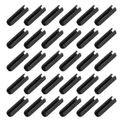 MECCANIXITY 120Pcs Slotted Split Roll Pins 1/10 Inch(2.5mm) Dia. 2/5 Inch(10mm) Length Steel Spring Tension Expansion Dowels for Secure Fastening, Black