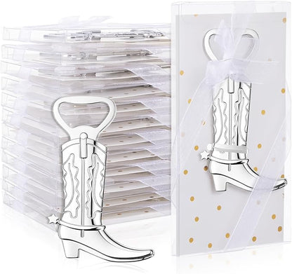 Hortsun 36 Sets Cowboy Boot Bottle Openers Baby Shower Bottle Opener Favors for Guest Party Bottles Opener Gifts Bulk for Baby Shower Wedding Birthday Party Favor Decoration Supplies(Silver)