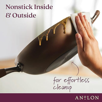 Anolon Advanced Home Hard Anodized Nonstick Deep Frying Skillet with Lid, 12-Inch Ultimate Pan, Bronze - Image 5