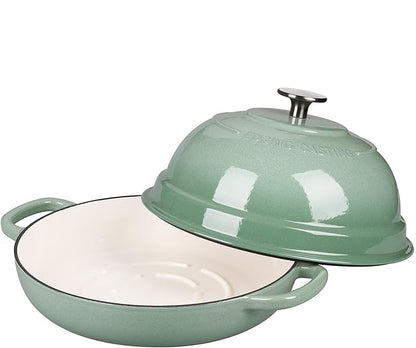 EDGING CASTING Enameled Cast Iron Dutch Oven Pot with Lid, Round Bread Oven for Homemade Sourdough Bread Baking, 6 Quart, Sage Green - Image 4