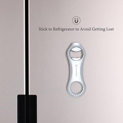 KITCHENDAO Magnetic Beer Bottle Opener for Refrigerator, Twist-off/Pry-off Opener, Pop-can Opener, Heavy Duty Steel Die-Cast Construction with Magnets, Stick to Fridge for Easy Storage, Gift for Men - Image 2