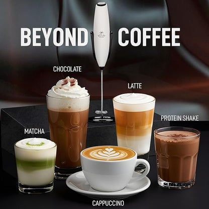 Zulay Kitchen Executive Series Luxury Gift Milk Frother with 4 Duracell Batteries – Handheld Electric Foam Maker for Coffee, Lattes & Hot Chocolate – Deluxe Finish, Ultimate Gift for Coffee Lovers - Image 8