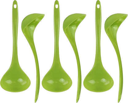 Reston Lloyd Melamine Soup Ladle Kitchen Utensil, Premium Quality Utensil with Heat Resistant Ergonomic Handle, Durable BPA-Free Plastic, 10.5 inch long, 6pc Set, Lime by RestonLloyd