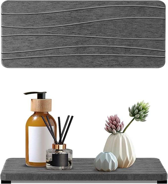 2PCS Water Absorbing Stone Tray, Fast Drying Stone Sink Tray, Water Absorbent Diatomite Trays, Stones Soap Trays, Diatomite Coasters for Kitchen Sink Bathroom Counter, Hand Soap Dish & Holders by Unknown