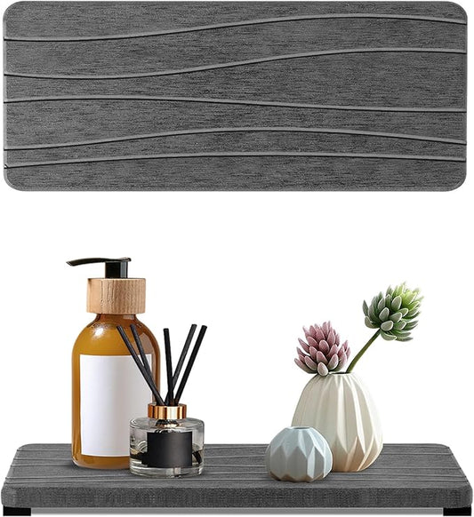 2PCS Water Absorbing Stone Tray, Fast Drying Stone Sink Tray, Water Absorbent Diatomite Trays, Stones Soap Trays, Diatomite Coasters for Kitchen Sink Bathroom Counter, Hand Soap Dish & Holders by Unknown