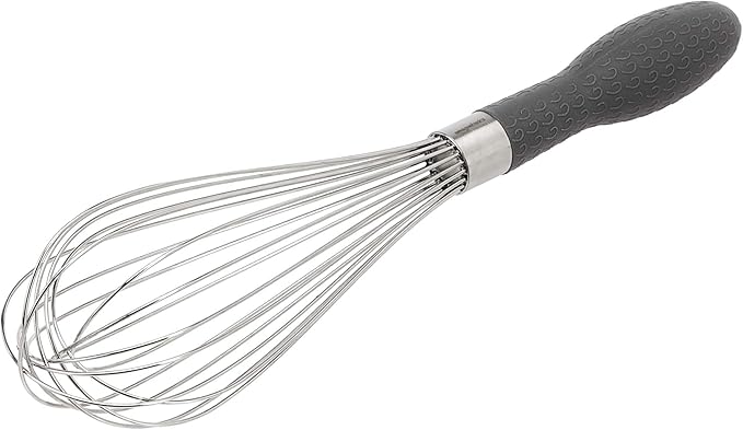 Amazon Basics Stainless Steel Wire Whisk Set for Cooking, Different Sizes, Easy to Hold Ergonomic Handle, 3 Piece, Black/Silver - Image 2