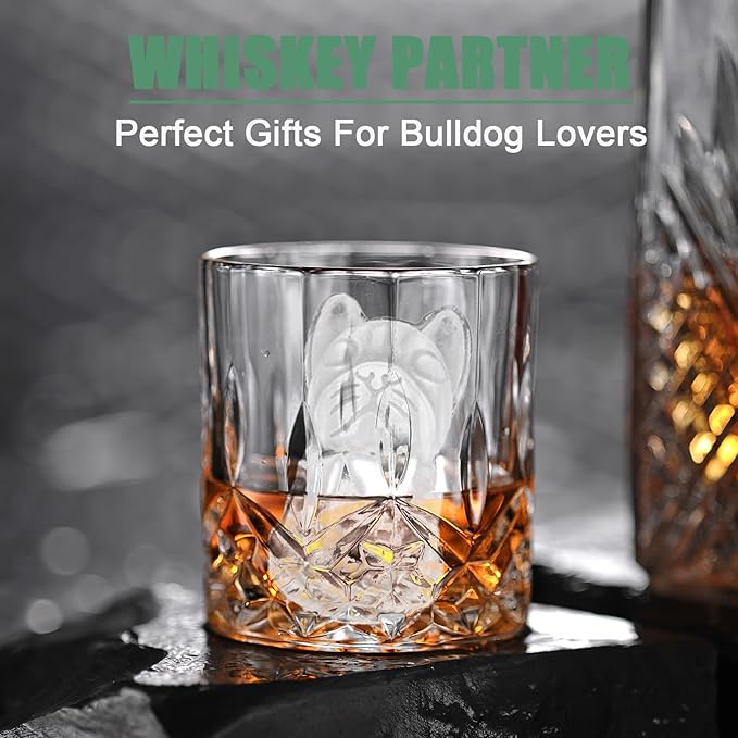 French Bulldog Gifts 3D Ice Cube Mold, Admaison Ice Cube Tray with Funnel for Cocktails, Bourbon,Brandy, Whiskey Gifts for Men, Silicone Fun Bulldog Shapes Black (French Bulldog)