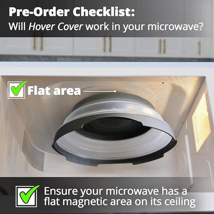 HOVER COVER Magnetic Microwave Splatter Cover with High Power, Strongest Magnetic Grip, Collapsible 12-Inch BPA-Free Food Lid, Vented Plate Guard, Dishwasher Safe, Space-Saving Storage - Black - Image 3