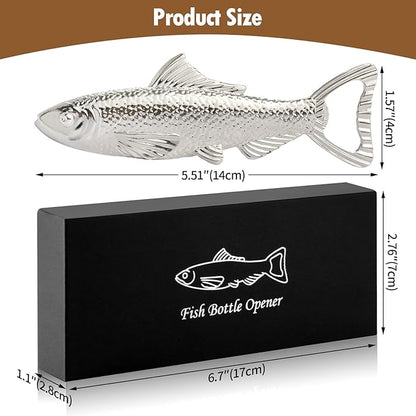 Fish Gifts for Men Fish Beer Bottle Opener, Fishing Gift for Fathers Day Birthday Christmas Valentine Gift for Him Dad Husband Grandpa