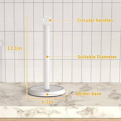 White Paper Towel Holder Countertop, White Kitchen Accessories Decor, Stainless Steel, Paper Towel Holder Stand for Bathroom Farmhouse Essentials, Weighted Base, Anti-Slip - Image 7