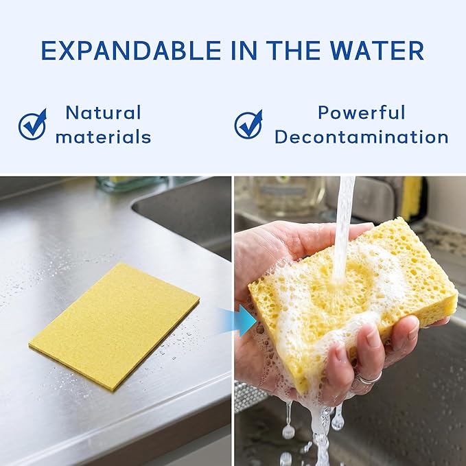 ARCLIBER Cellulose Sponges,Heavy Duty Scrub Kitchen Sponge No Scratching,Pop Up Eco DIY (6 Pack) - Image 4