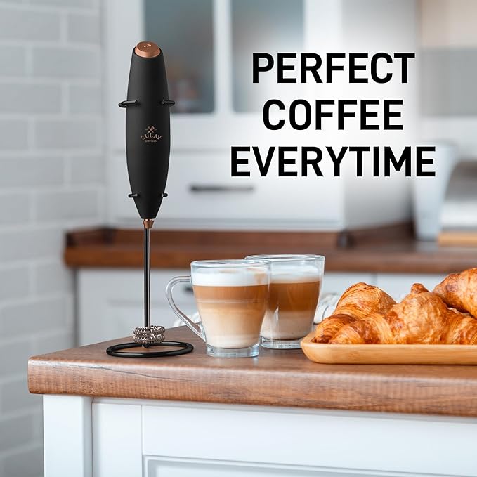 Zulay Kitchen Whisk Milk Frother with 4 Duracell Batteries - Powerful Handheld Foam Maker for Coffee, Lattes, Matcha, Hot Chocolate & Cappuccinos - Whip Creamy Froth in Seconds - Image 5