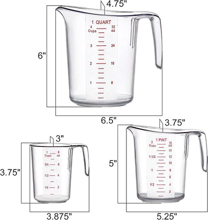 Amazing Abby - Melissa - Plastic Measuring Cups (3-Piece Set), Food-Grade Measuring Jugs, 1/2/4-Cup Capacity, Unbreakable, Stackable, Dishwasher-Safe, Great for Oil, Vinegar, Flour, and More - Image 5