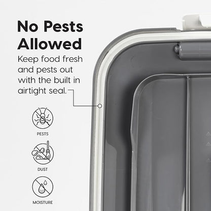 IRIS USA Dog Food Storage Container 54 lbs, 2-Pack with Wheels, Airtight Lid, 2-Cup Scoop, Double Pet Food Storage, Built in Scoop Storage in Lid, Versatile Pet Food Bin, Portable, Gray/Dark Gray - Image 6