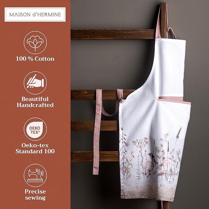 Maison d' Hermine 100% Cotton Apron for women with Pocket Kitchen Chef Apron for Men Cooking Mothers Day Gifts - Image 2