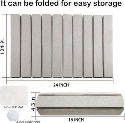 Large Stone Dish Drying Mat for Kitchen Counter, 24"(L)×16"(W) Collapsible Kitchen Dish Drying Mat, Absorbent Quick Dry Diatomaceous Earth, for Dishes Bottles Cups, Match Any Countertop - Image 2