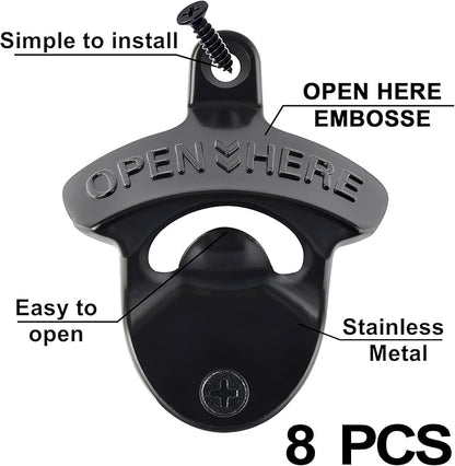 Wall Mounted Bottle Opener, Bulk Post Mount Soda Cap Opener for Bar KTV Hotels (8 PCS) - Image 2