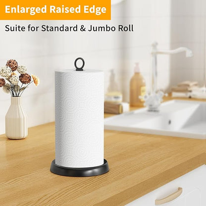 Paper Towel Holder Countertop, Stainless Steel, Weighted Base, Anti-Slip, Black Paper Towel Holder Stand for Kitchen Bathroom Farmhouse Essentials Decor Accessories - Image 7