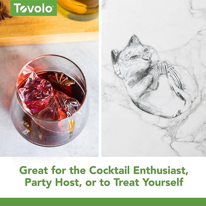 Tovolo Cat Ice Cube Mold with Yarn Pack of 2 Large Kitten Ice Molds for Whiskey Cocktails, Easy Fill No Leak Silicone Cat Shaped Ice Cube Gifts for Pet Lovers Stackable Dishwasher Safe BPA Free - Image 6