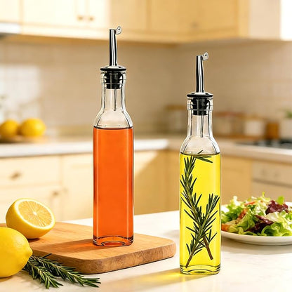 Salzesfalls 8oz Olive Oil Dispenser Bottle,Oil Dispenser for Kitchen,8 Pack olive oil dispenser with Stainless Steel Pourer Spouts,Vinegar Cruet Bottle with Pourers - Image 5