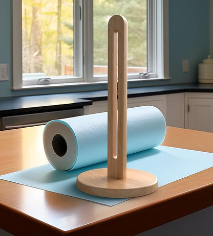 Wooden Paper Towel Holder Stand for Jumbo Roll - Stylish Kitchen Paper Rack Bathroom Towel Roll Stand Organizer, UB, Solid Wood Simply Standing Countertop Paper Roll Holder, Standard - Image 7