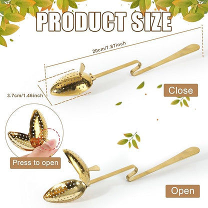 Tea Infuser Spoon for Loose Leaf Tea - Stainless Steel with Long Handle and Fine Mesh Filter, Reusable Easy to Clean Tea Accessories for Tea Lovers