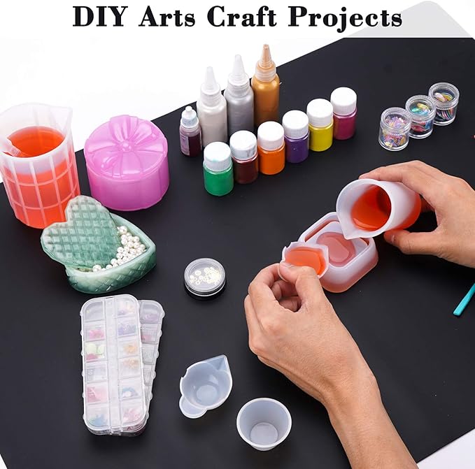 Gartful 9PCS Silicone Mixing Cups Set, Resin Casting Tool Kit, DIY Craft Set for Epoxy, 1pcs 700ml Oversize Measuring Cup, 1pcs 250ml Large and 3pcs 100ml Reusable Measurements Cups, 4pcs Mixing Cups