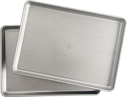 USA Pan Bakeware Half Sheet Pan, Set of 2 Baking Sheets, Aluminized Steel by USAPan