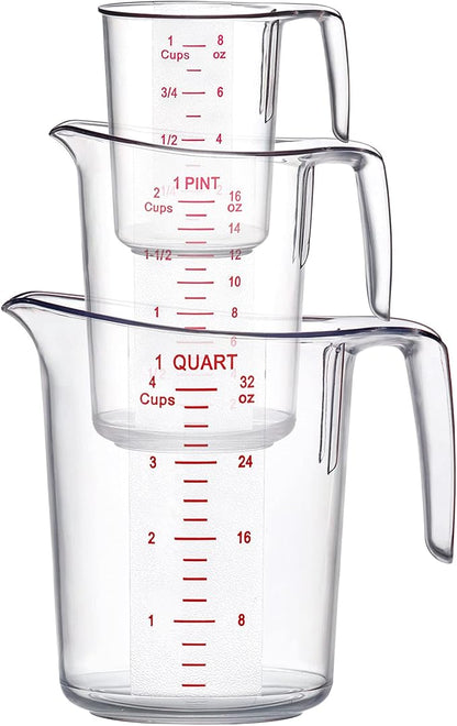 Amazing Abby - Melissa - Plastic Measuring Cups (3-Piece Set), Food-Grade Measuring Jugs, 1/2/4-Cup Capacity, Unbreakable, Stackable, Dishwasher-Safe, Great for Oil, Vinegar, Flour, and More - Image 4