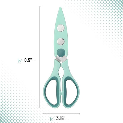 Mr. Pen- All Purpose Kitchen Shears with Protective Sheath, 8 Inch, Dishwasher Safe, Stainless Steel Food Scissors with Micro-Serrated Blades, Durable Utility Kitchen Shears, Teal - Image 2