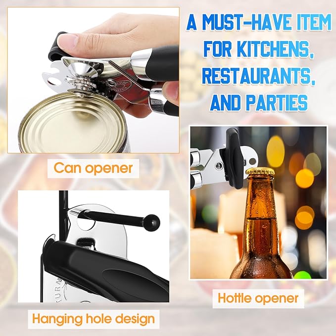 Gisafai 30 Pcs Manual Can Opener with Sharp Blade Smooth Edge Multifunctional Kitchen Gadget Handheld Openers Oversized Handheld Knob Can and Bottle Animals - Image 3