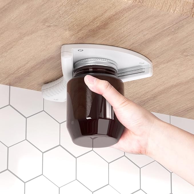 Jar Opener for Weak Hands, Dual Usage | Easy Grip Jar Opener & Under Cabinet Lid Opener, Super Durable Bottle Opener Effortless to Open Any Size Lid, Advanced Jar Lid Opener for Seniors with Arthritis - Image 8