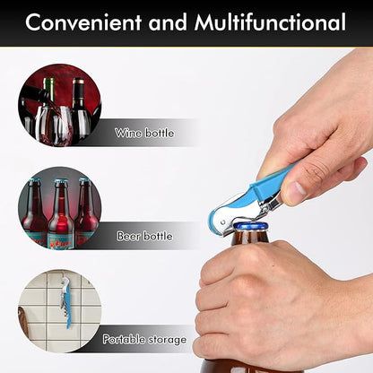 Professional Waiter Corkscrew Wine Openers Set(2PCS), Heavy Duty Stainless Steel Hinges Wine Key for Restaurant Waiters, Sommelier, Bartenders - Image 6
