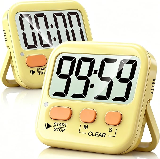 Antonki 2 Pack Digital Timer for Kids, Magnetic Countdown Kitchen Timers for Cooking, Egg, Classroom, Teacher, Exercise, Study, Oven - Battery Included by Antonki