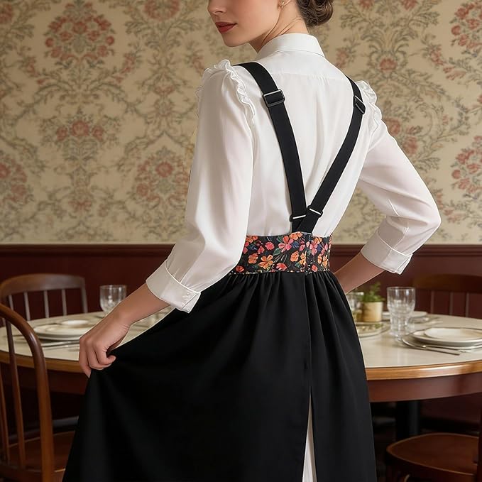 Uaussi Cotton Linen Apron Cross Back Work Apron for Women with Pockets Pinafore Dress X Cross Halter Apron for Chef Gardening - Image 5