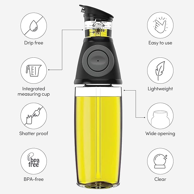 Belwares Olive Oil Dispenser Bottle with Pump - Oil Dispenser for Kitchen, Glass Oil and Vinegar Dispenser Set, Measured Cruet for Cooking - Ideal Oil Bottles for Kitchen Gadgets & Gifts, 2 Pack - Image 6