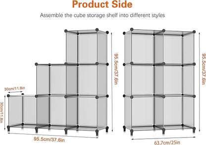 HOMIDEC 6 Light Grey Cube Storage Organizer, Modular Storage Shelf with Hammer, Cube Storage Bin Cabinet Closet Bookshelf for Living Room, Bedroom, Office, Each Cubes Size 11.8 x 11.8 inch - Image 3
