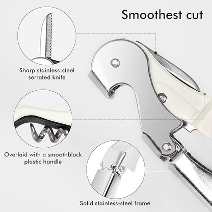 Professional Waiter Corkscrew Wine Openers Set(2PCS), Heavy Duty Stainless Steel Hinges Wine Key for Restaurant Waiters, Sommelier, Bartenders - Image 5