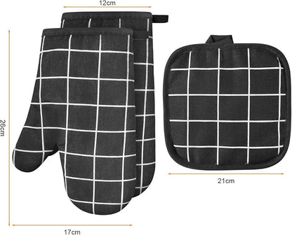 AUAUY Oven Mitts and Pot Holders 6PCS Set, 392°F Heat Resistant Cooking Gloves and Hot Pads Baking Mittens Grilling Gloves BBQ Gloves Non-Slip Kitchen Mittens for Oven Cooking Baking Grilling - Image 7
