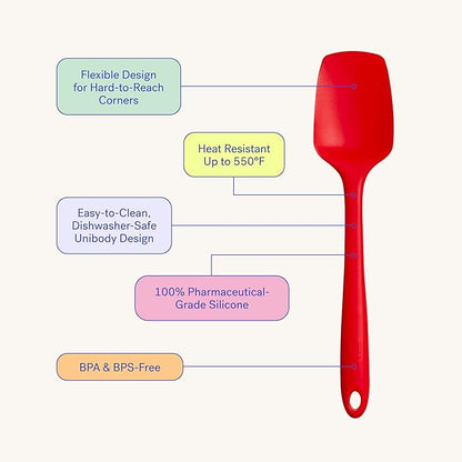 GIR: Get It Right Silicone Spatula Spoonula, Non toxic cooking utensils for Nonstick Cookware, Cooking and Baking - Skinny- 11IN - Black