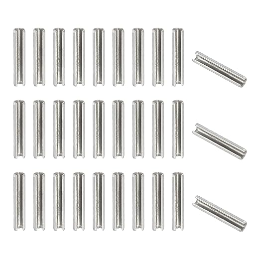 PATIKIL Slotted Spring Pin, 50 Pcs 1/8" x 5/8" (3.2mm x 16mm) 304 Stainless Steel Split Roll Pins Spring Dowel for Home Improvement Automotive Machine Repair, Silver
