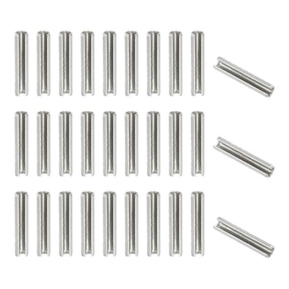 PATIKIL Slotted Spring Pin, 50 Pcs 1/8" x 5/8" (3.2mm x 16mm) 304 Stainless Steel Split Roll Pins Spring Dowel for Home Improvement Automotive Machine Repair, Silver